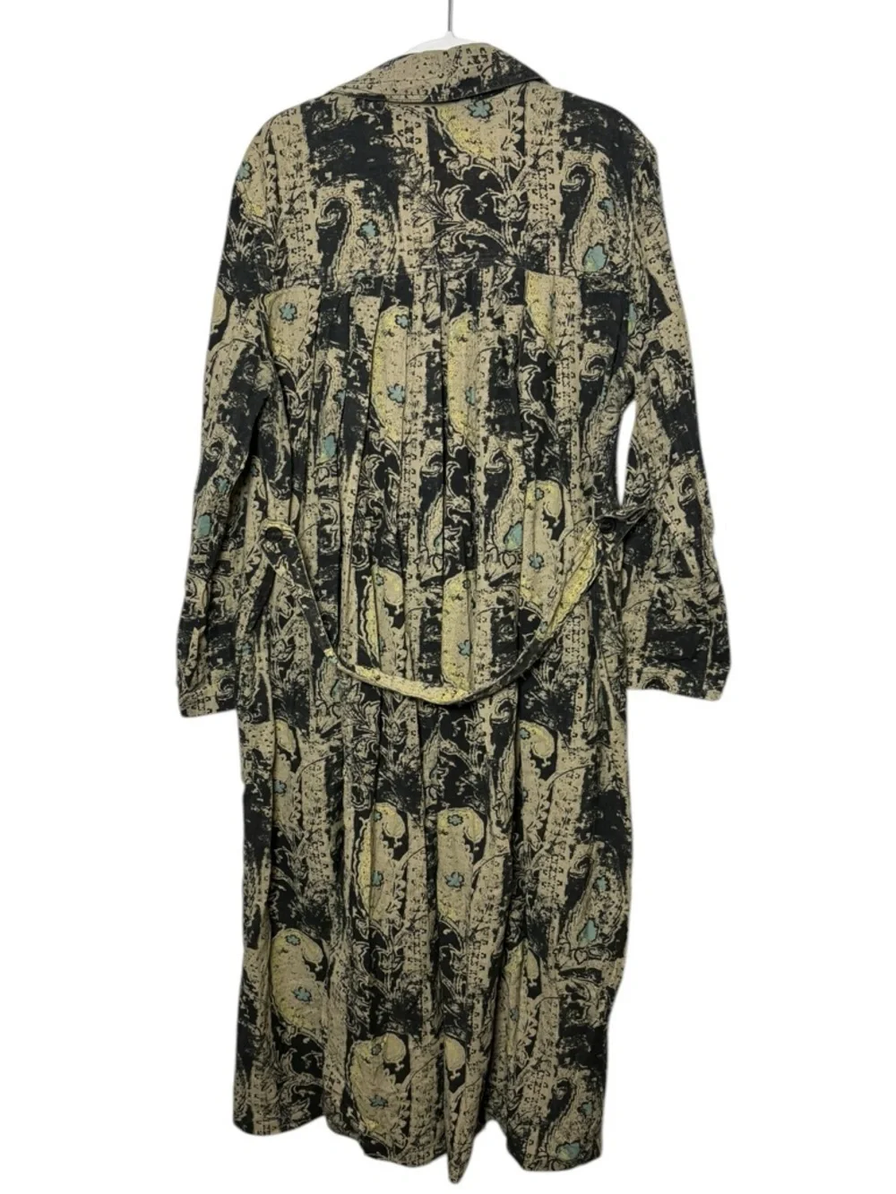 Free People Rae Paisley Duster Jacket XL Boho Linen Blend Longline Boho Indie